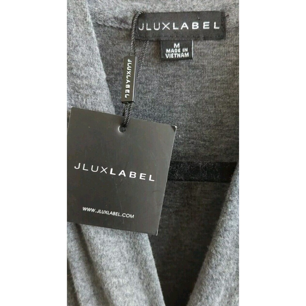 Jlux Label Jluxlabel Jumpsuit Gray Long Sleeve Faux Wrap Soft Cozy Athleisure M - Picture 3 of 4